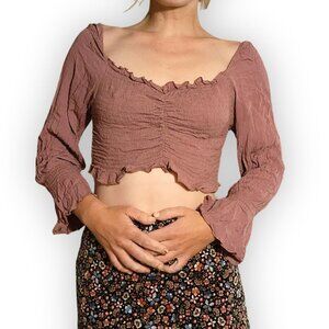 Cute Cropped Mauve Blouse